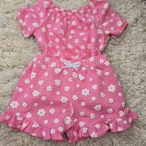 Garanimals Pink and White Floral Kids Romper